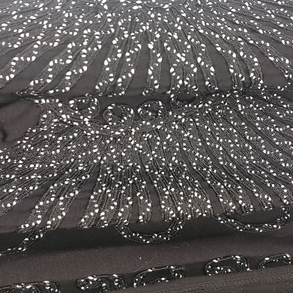 Christopher & Banks embroidered light Cardigan Black and White Large - Picture 8 of 12